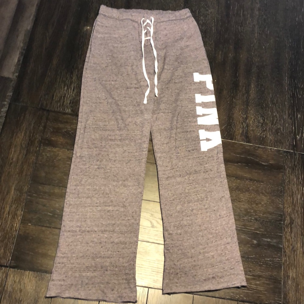 Pink Victoria Secret Lace Up Front Sweatpants